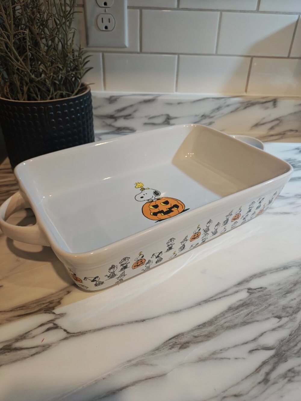 Peanuts Snoopy Halloween Ceramic Baking Dish